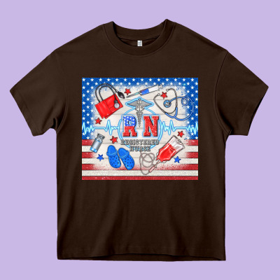 American Memorial Day Rn Registered Nurse Heavy Core Tee Designed By Tumblerdesignbyshophia
