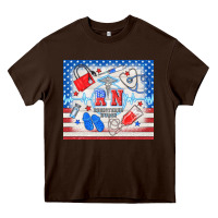 Chocolate Brown American memorial day rn registered nurse Heavy Core Tee - TumblerDesignByShophia