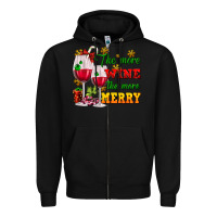 Black The more wine the more merry Zipper Hoodie - AdoDesignShop