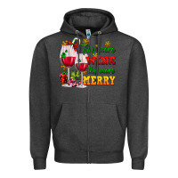 Charcoal Heather The more wine the more merry Zipper Hoodie - AdoDesignShop