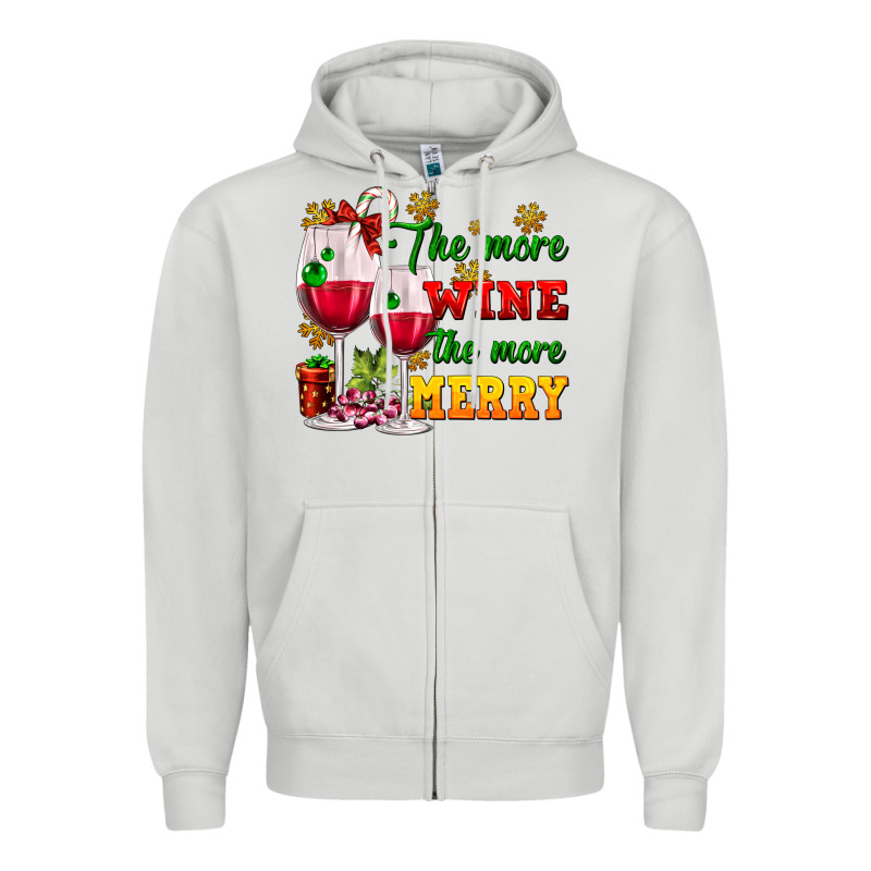 The More Wine The More Merry Zipper Hoodie by AdoDesignShop | Teevron