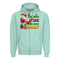 Seafoam The more wine the more merry Zipper Hoodie - AdoDesignShop
