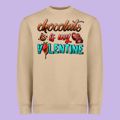 Chocolate Is My Valentine Heavyweight Sweatshirt Designed By Adodesignshop