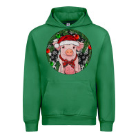 Emerald Sitting Pig Christmas Urban Hoodie - RanaPortraitStore