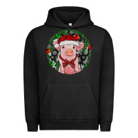 Pigment Black Sitting Pig Christmas Urban Hoodie - RanaPortraitStore