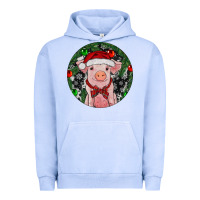 Pigment Grape Ice Sitting Pig Christmas Urban Hoodie - RanaPortraitStore