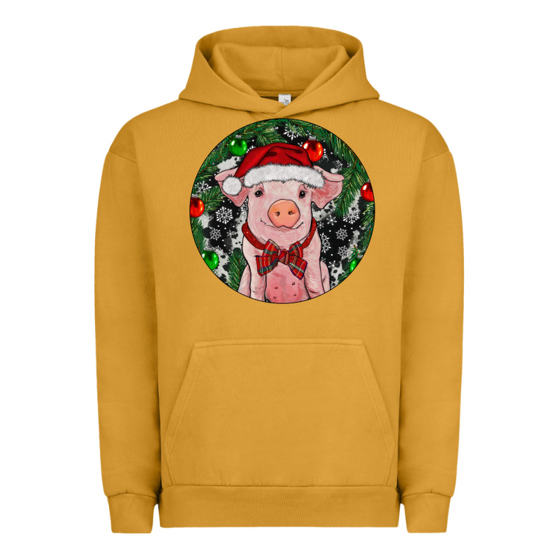 Sitting Pig Christmas Urban Hoodie by RanaPortraitStore | Teevron