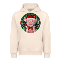 Sandshell Sitting Pig Christmas Urban Hoodie - RanaPortraitStore