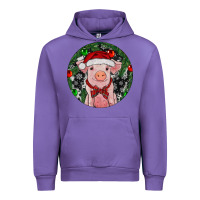 Tulip Sitting Pig Christmas Urban Hoodie - RanaPortraitStore