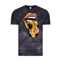 Cloud Black Leopard Sunflower Tongue Vintage Tee - Jasminsmagicworld
