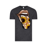 Vintage Black Leopard Sunflower Tongue Vintage Tee - Jasminsmagicworld