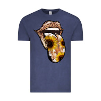 Vintage Denim Leopard Sunflower Tongue Vintage Tee - Jasminsmagicworld