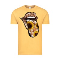 Vintage Mustard Leopard Sunflower Tongue Vintage Tee - Jasminsmagicworld