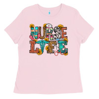 Bubblegum Pink nurse life Ladies Tee - OliviaCreatesArt