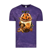 Cloud Purple Halloween Jack O Lantern Bobba Cup Vintage Tee - FaDigitalArtStudio