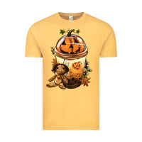 Vintage Mustard Halloween Jack O Lantern Bobba Cup Vintage Tee - FaDigitalArtStudio