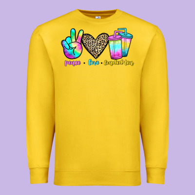 Peace Love Loaded Tea Premium Sweatshirt Designed By Jahusdesignshop