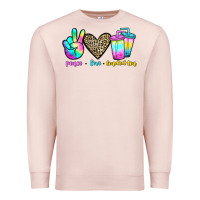 Pale Pink peace love loaded tea Premium Sweatshirt - JahusDesignShop
