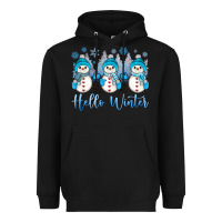 Black snowman hello winter Heavyweight Hoodie - JahusDesignShop