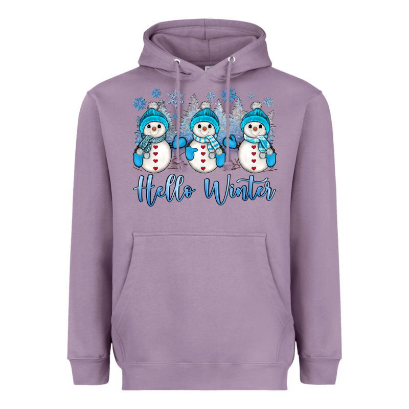 Snowman Hello Winter Heavyweight Hoodie by JahusDesignShop | Teevron