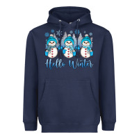 Navy snowman hello winter Heavyweight Hoodie - JahusDesignShop