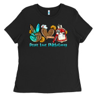 Black peace love phlebotomy Ladies Tee - OliviaCreatesArt