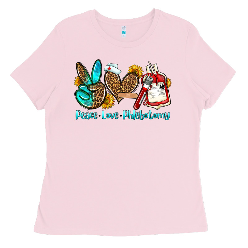 Peace Love Phlebotomy Ladies Tee by OliviaCreatesArt | Teevron