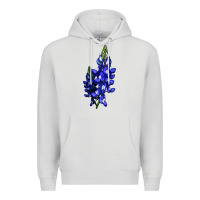 Dove Grey Bluebonnet Flower Illustrations Premium Hoodie - LillyAllenDesigns