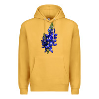 Mustard Bluebonnet Flower Illustrations Premium Hoodie - LillyAllenDesigns