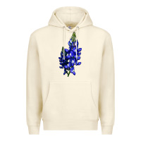 Sandshell Bluebonnet Flower Illustrations Premium Hoodie - LillyAllenDesigns