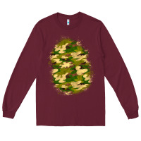 Burgundy camouflage patch 4 Long Sleeve Tee - BundleAndBundleShop