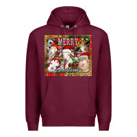 Burgundy merry Christmas goats tumbler Premium Hoodie - Jasminsmagicworld