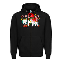Black dental Christmas teeth and candies Zipper Hoodie - AdoDesignShop