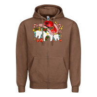 Chestnut dental Christmas teeth and candies Zipper Hoodie - AdoDesignShop