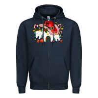 Navy dental Christmas teeth and candies Zipper Hoodie - AdoDesignShop