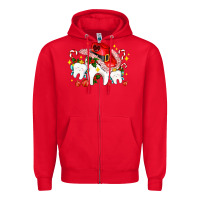 Red dental Christmas teeth and candies Zipper Hoodie - AdoDesignShop