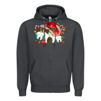 Smoke dental Christmas teeth and candies Zipper Hoodie - AdoDesignShop