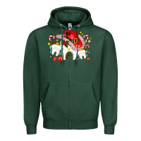 Sports Green dental Christmas teeth and candies Zipper Hoodie - AdoDesignShop