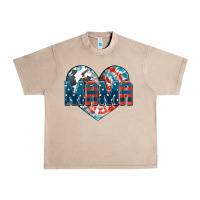 French Oak American Mama heart Urban Heavy Tee - FaDigitalArtStudio