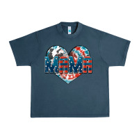Midnight Navy American Mama heart Urban Heavy Tee - FaDigitalArtStudio