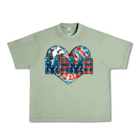 Oil Green American Mama heart Urban Heavy Tee - FaDigitalArtStudio