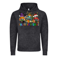 Vintage Black hallothanksmas trucks Vintage Hoodie - FaDigitalArtStudio