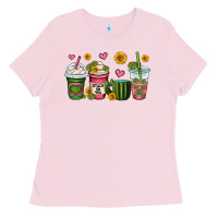 Bubblegum Pink stuck on you cactus coffee cups Ladies Tee - OliviaCreatesArt