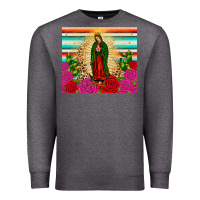 Charcoal Heather our lady of guadalupe cactus leopard Premium Sweatshirt - JahusDesignShop