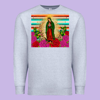 Our Lady Of Guadalupe Cactus Leopard Premium Sweatshirt Designed By Jahusdesignshop