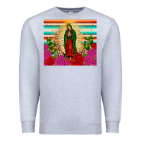 Heather Grey our lady of guadalupe cactus leopard Premium Sweatshirt - JahusDesignShop