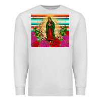 Oatmeal Heather our lady of guadalupe cactus leopard Premium Sweatshirt - JahusDesignShop
