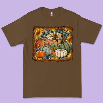 Pumpkins With Sunflowers Premium Tee Designed By Ranaportraitstore