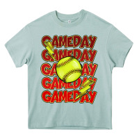 Arona Game day softball lightning bolt Heavy Core Tee - HowdyJamesFarm