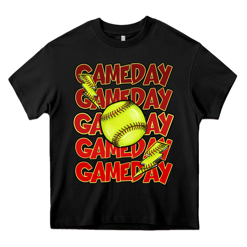 Game Day Softball Lightning Bolt Heavy Core Tee by HowdyJamesFarm | Teevron
